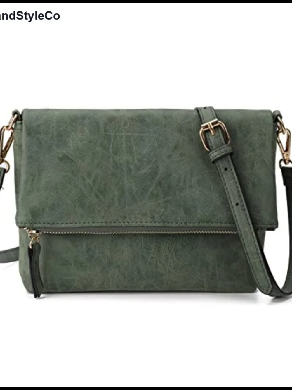 Vegan PU Leather Crossbody Bag for Women, Adjustable Strap, Detachable Wristlet